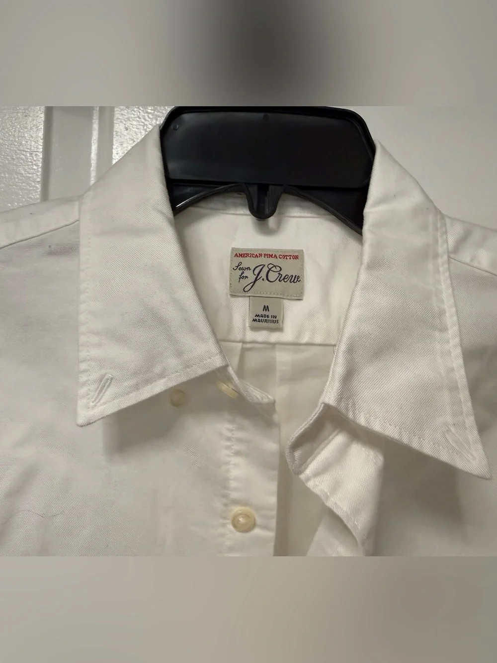 J Crew White Men’s Button Down Shirt MEDIUM Pima Cotton Classic Work